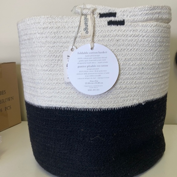 Mia Melange Foldable Cotton Basket Storage Plant Holder - Picture 1 of 3